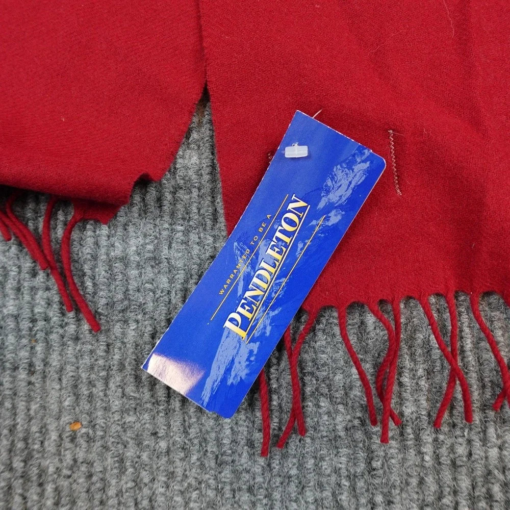 Pendleton Scarf One Size Red 100% Virgin Wool Fringe Made USA Winter